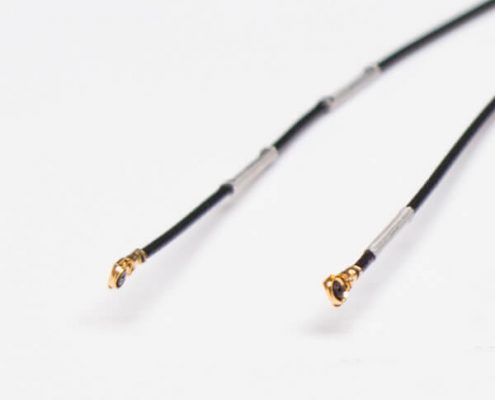 射頻同軸電纜線材RF0.81黑色雙頭接IPEX五代+鍍銀線扣